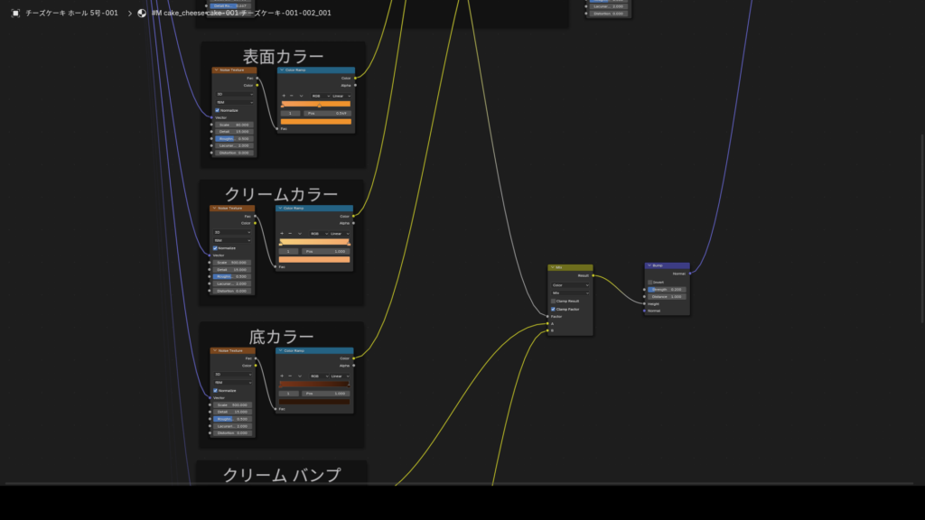 2ホールサイズのチーズケーキのプロシージャルマテリアルenglish ver